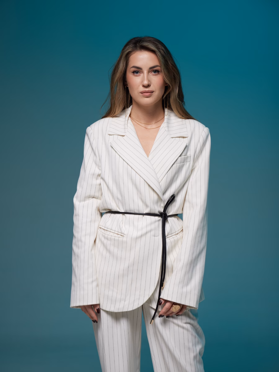 Білий піджак у смужку LAYLA