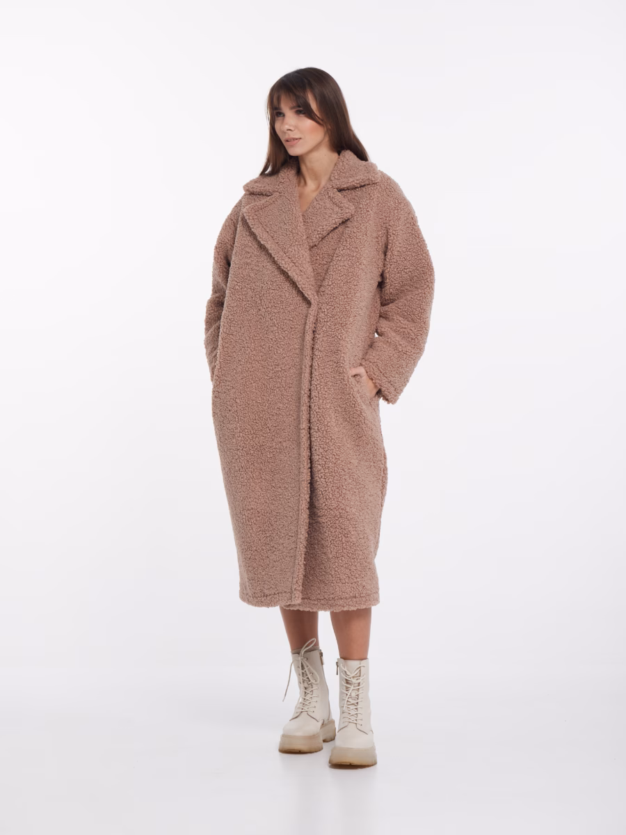 Бежева шуба